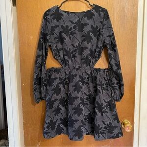 Universal Thread Black Long Sleeve Floral Cutout Dress